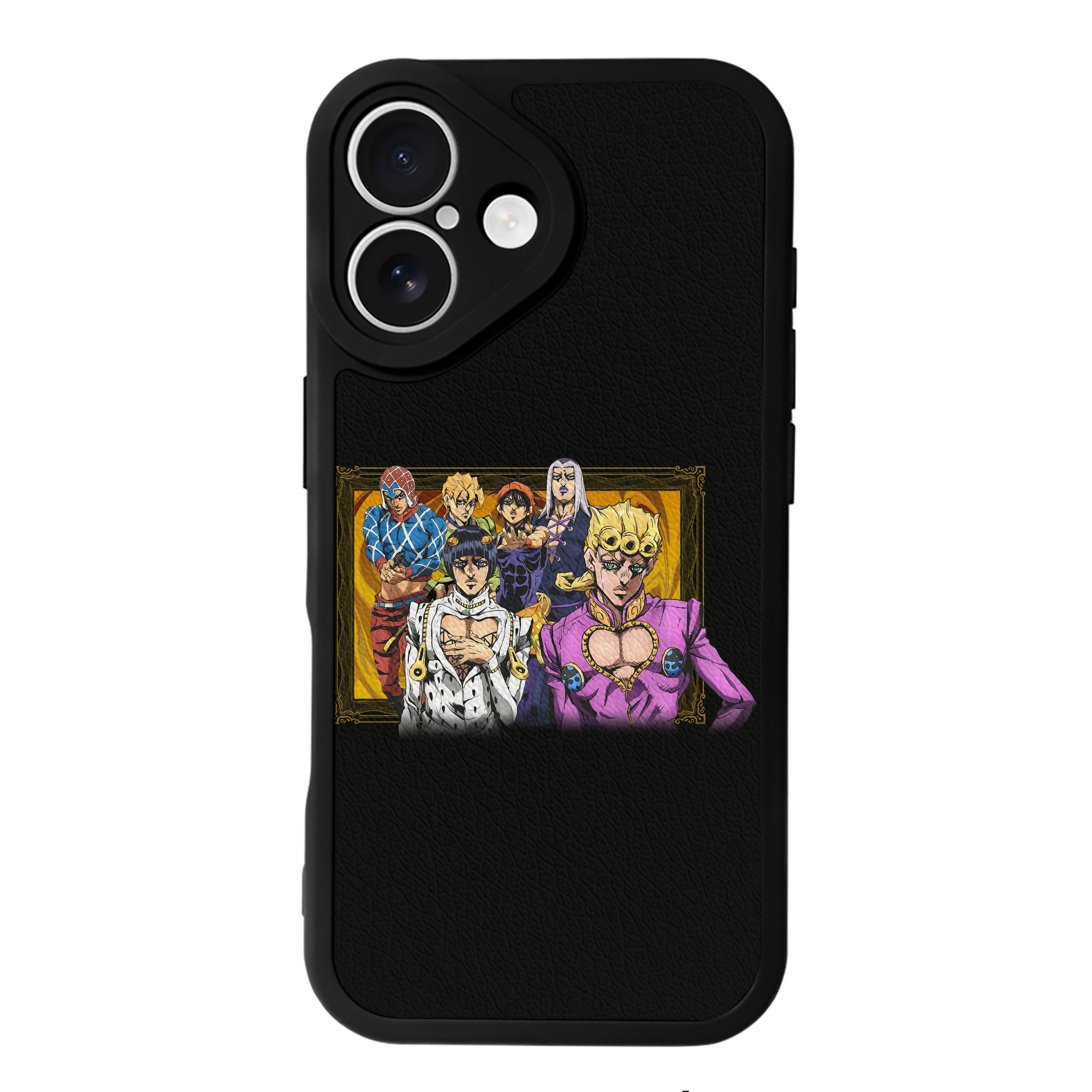 （画像用） ジョジョの奇妙な冒険 ジョルノ?ジョバァーナ JoJo's Bizarre Adventure Giorno Giovanna 【iPhone 16シリーズ対応】シリコンスマホケース（レザー調） 材質：シリコン